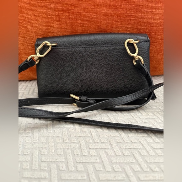 NWOT Thacker Nikki Leather Crossbody Bag Black- Gold Hardware - Picture 10 of 12
